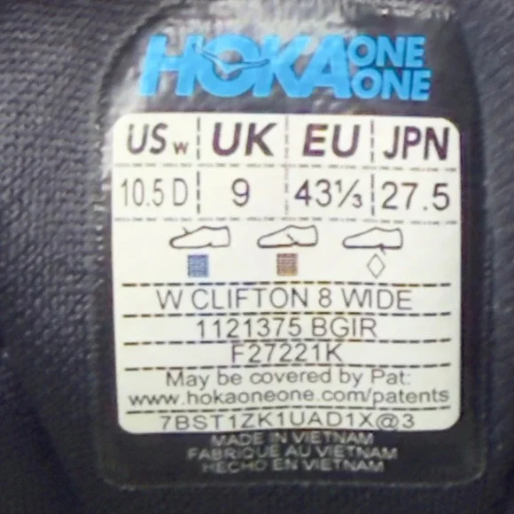 Hoka One One Clifton 8 Running Shoes Womens 10.5 D Wide Pink Purple 1121375 BGIR - Picture 8 of 8